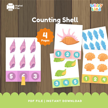 Preview of Counting Shell | Counting Practice Printable, Counting Activity, Preschool Math