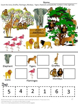 distance learning zoo animalskindergarten mathspecial edpreschool