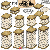Counting Smores Marshmallow ClipArt - Summer Smores Counting