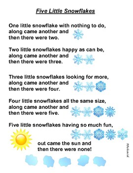 Counting Snowflake Poem by Kindergarten First Rita Rabcaniak RRabcaniak