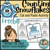 Counting Snowflakes Cut and Paste | Math Centers | Winter 