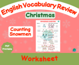 Counting Snowmen Worksheet - English Vocabulary Support (E