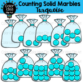 Preview of Counting Solid Marbles - Turquoise