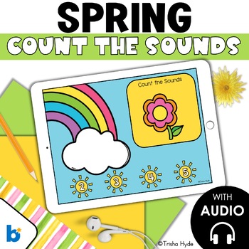 Preview of Counting Sounds | Phonemes | Phonemic Awareness Activity | Spring | Boom Cards