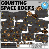 Counting Space Rocks Clipart with Ten Frames