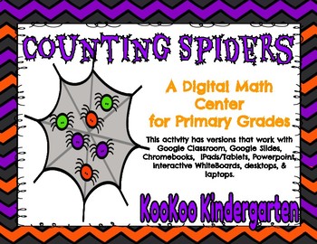 Preview of Counting Spiders-A Digital Math Center (Compatible with Google Apps)
