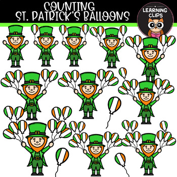 Preview of Counting St. Patrick's Balloons Clipart