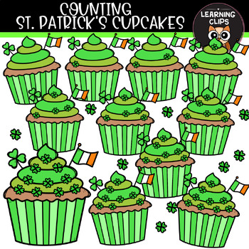 Preview of Counting St. Patrick's Cupcakes Clipart