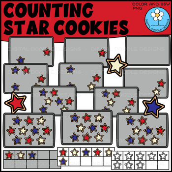 Preview of Counting Star Cookies Clipart - Ten Frames