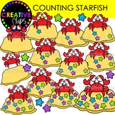 Counting Starfish Clipart: Summer Counting and Math Clipart