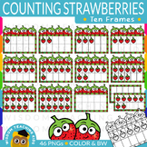 Counting Strawberries Ten Frame Clipart