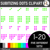 Counting, Subitizing Clipart - NEON Colors 
