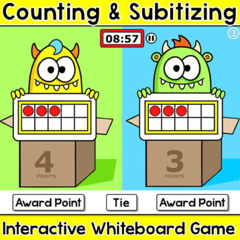 Preview of Subitizing & Counting Game for Numbers 0-20: Ten Frames, Tally Marks, Dice