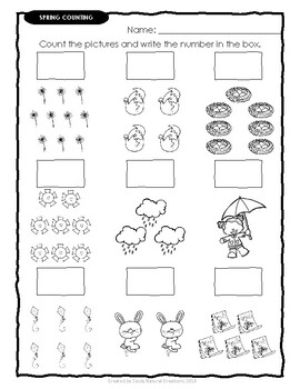 Counting, Subtraction, & Addition SPRING Worksheets by Souly Natural ...