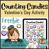 Counting Sweethearts Math Activity Worksheet | Valentines 