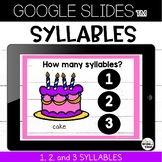 Counting Syllables {1, 2 and 3 Syllables) Google Slides™