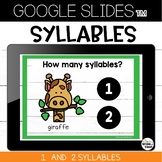 Counting Syllables {1 and 2 Syllables) Google Slides™