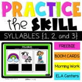 Counting Syllables Boom Cards - 2nd Grade Digital Task Car