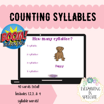 Preview of Counting Syllables - Boom Cards