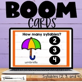 Counting Syllables Boom Cards with 2, 3, and 4 Syllables