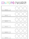Counting Syllables Bubble worksheet