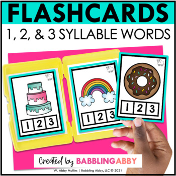 Preview of Counting Syllables Flashcards - Taskcards - Science of Reading RTI Phonics