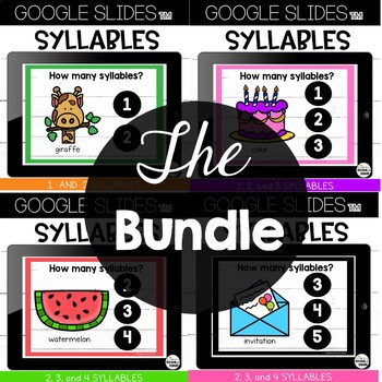 Preview of Counting Syllables Google Slides™ Bundle