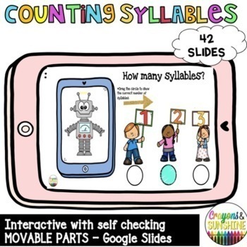 Preview of Counting Syllables Google Slides | Whole group| phonemic awareness
