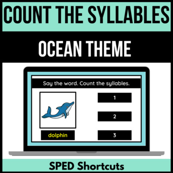 Preview of Counting Syllables | Ocean Theme | BOOM™ Cards | Digital Task Cards