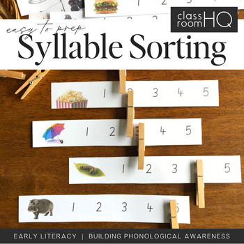 Preview of Counting Syllables Peg Clip Cards