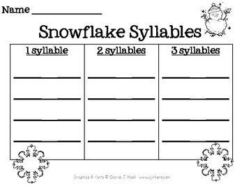 Counting Syllables: Snowflakes by Ashley Sanderson | TPT