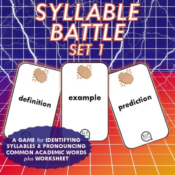 Preview of Multisyllabic Words Game and Worksheet for Speech Therapy - Set 1