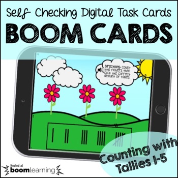 Preview of Counting Tallies 1-5, Digital Task Cards, Boom Cards™