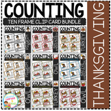 Counting Ten Frame Clip Cards 0-10: Thanksgiving