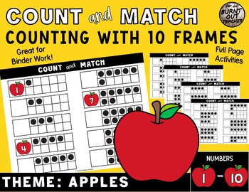 Preview of Counting Ten Frames Count 1-10 Binder Work Assessment Centers Math Sensory Bin