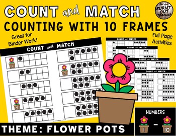 Preview of Counting Ten Frames Count 1-10 Binder Work Assessment Centers Math Sensory Bin