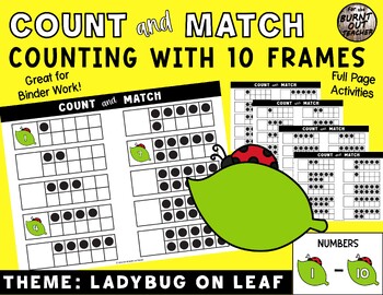 Preview of Counting Ten Frames Count 1-10 Binder Work Assessment Centers Math Sensory Bin