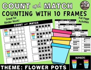 Preview of Counting Ten Frames Count 1-10 Binder Work Assessment Centers Math Sensory Bin