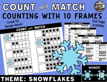 Preview of Counting Ten Frames Count 1-10 Binder Work Assessment Centers Math Sensory Bin