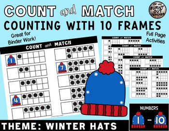 Preview of Counting Ten Frames Count 1-10 Binder Work Assessment Centers Math Sensory Bin