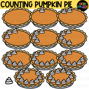 Preview of Counting Pumpkin Pie Clipart FREEBIE - Thanksgiving Clipart