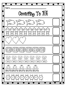 Counting To 10 Worksheets by Brandi Fletcher | TPT