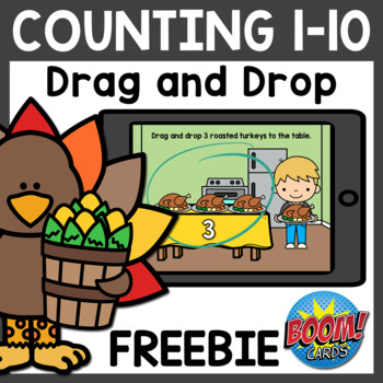 Preview of Counting Turkeys Boom Cards | Thanksgiving Boom Cards Distance Learning