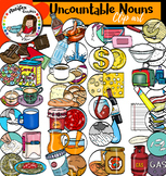 Counting Uncountable Nouns. Big set of 108 items!