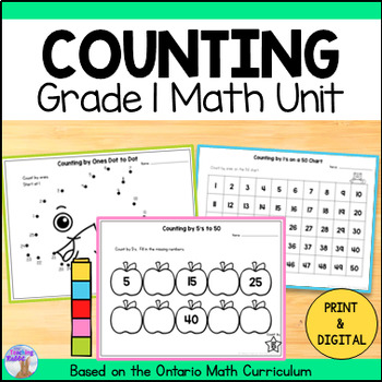 Preview of Counting Unit - Counting by 1, 2, 5, and 10 - Grade 1 Math (Ontario)