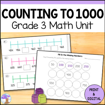 Preview of Counting To 1000 Unit - Grade 3 Math (Ontario) - Skip Counting - Print & Digital