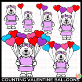 Counting Valentine Balloons Clipart - Valentine's Day Counting