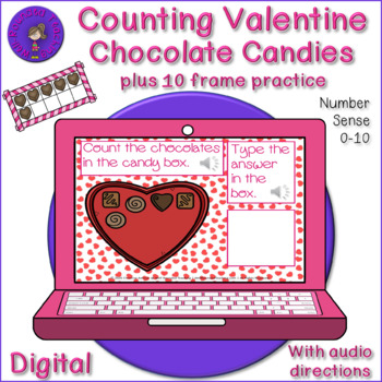Preview of Valentine Chocolate Counting with 10 Frames and Scattered Configurations