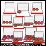 Counting Valentine Donuts Clipart - Valentine's Day Counting