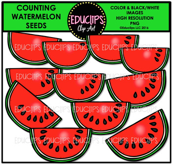 Preview of Counting Watermelon Seeds Clip Art Bundle  {Educlips Clipart}